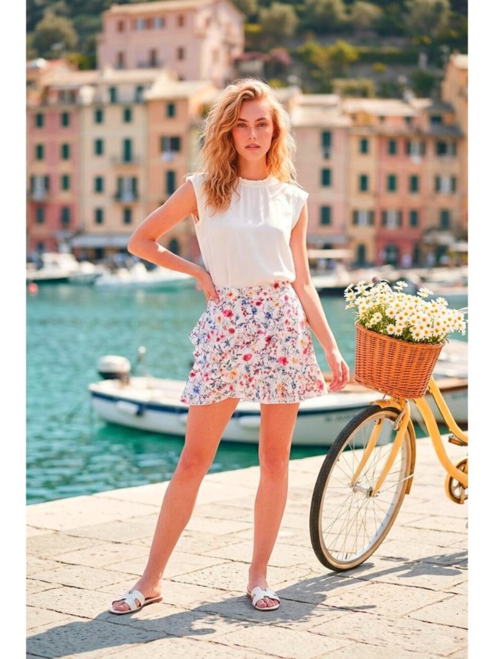 Majorelle Floral Sequin Ruffled REVOLVE Mini Skirt With Back Zipper (SKU#2144)